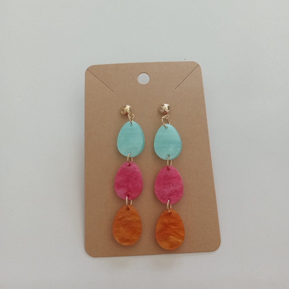 Colorful Dangle Earrings - Picture 3 of 4